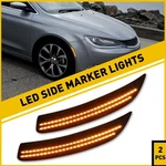For 2015-2017 200 Chrysler Smoked Led Side Marker Lamps Lights Front Amber Lh+rh. Fixed Price $18.99.