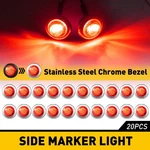 20X Marker Side Lights 3/4" Round Led With Stailness Base For Truck Trailer Red. Fixed Price $22.99.