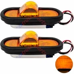 Qty 2 6" Oval Mid Turn Signal Amber Marker Light 18 Led W/reflex Lens Waterproof. Fixed Price $27.35.